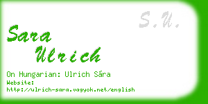 sara ulrich business card
