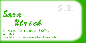 sara ulrich business card